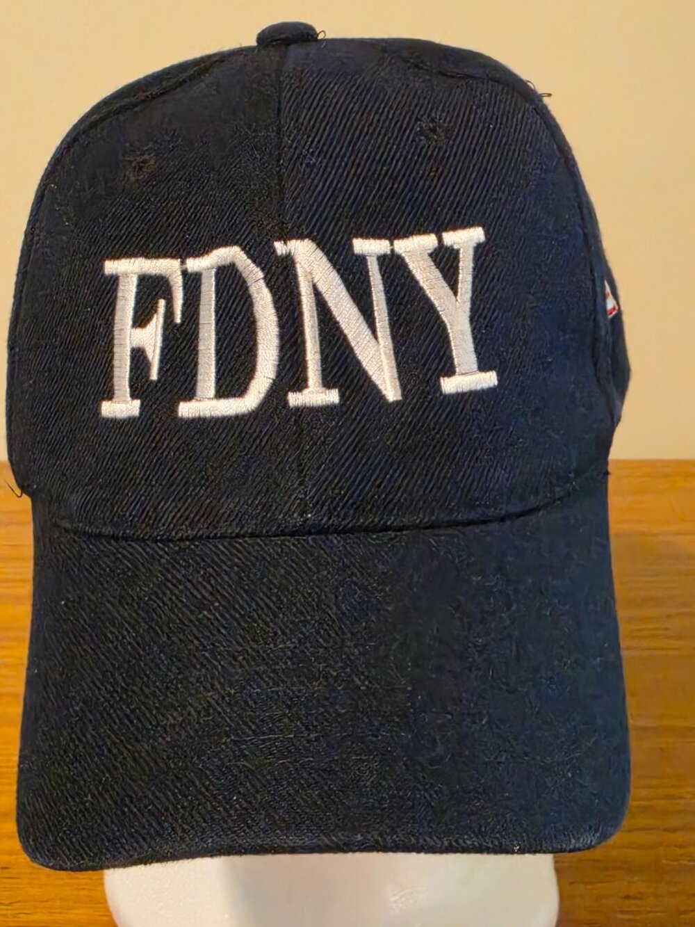 FDNY Fire Department New York Baseball Cap Hat Navy Embroidered American Flag